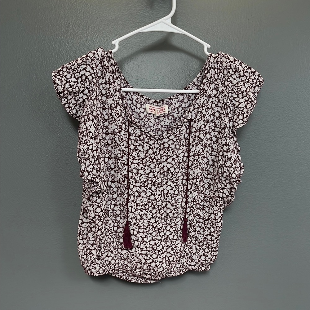 Lucky Brand Black and White Floral Blouse